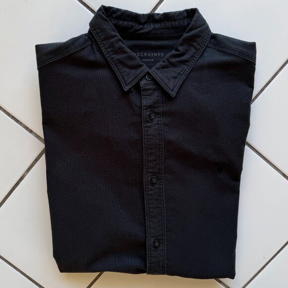 AllSaints black button-down shirt (men’s medium) - Picture 10 of 14
